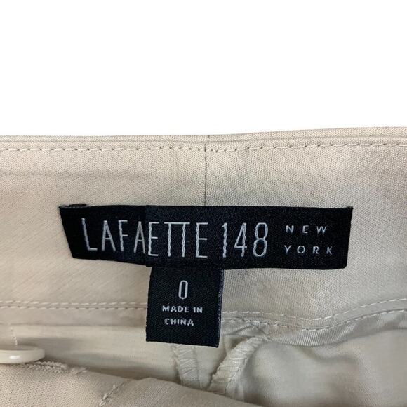 NWT Lafayette‎ 148 Gramercy Pants SZ 0 Khaki - Picture 2 of 9